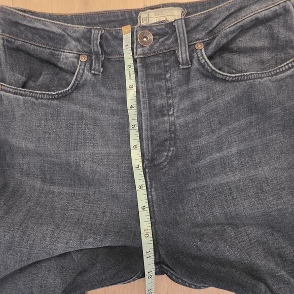 Free People Medium Wash Raw Hem Structured Stretch Flare Casual Jeans Size 31 - Picture 6 of 8